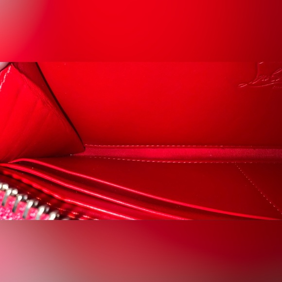 Christian Louboutin Stud Spike Zipper Pink Wallet Authentic - EUC - Picture 12 of 16